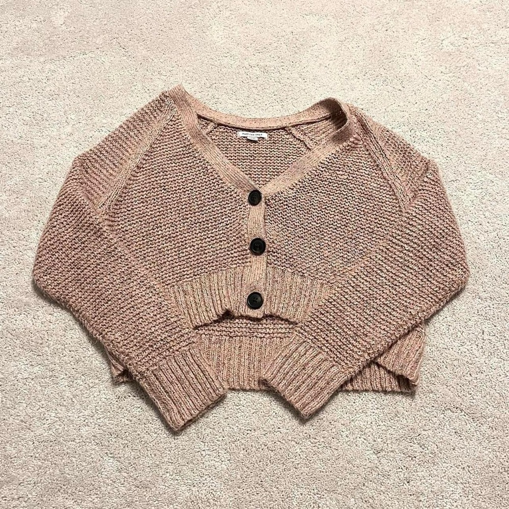 American eagle pale light pink button up cardigan sweater